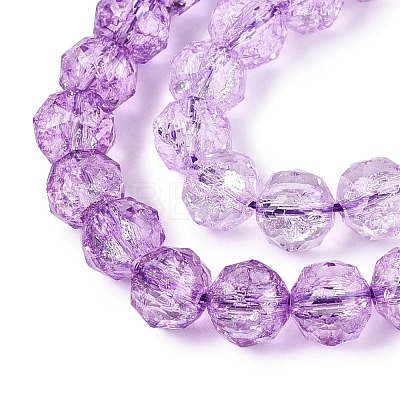 Crackle Transparent Glass Beads Strands GLAA-N063-10mm-13-1