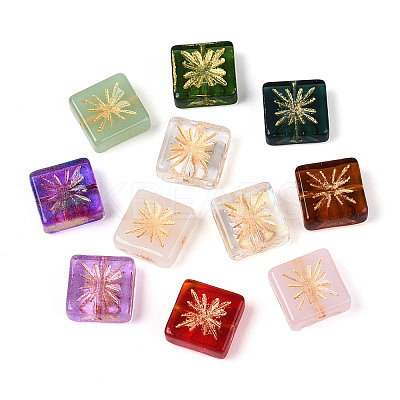 Baking Paint Transparent Glass Beads X-DGLA-N018-13-1