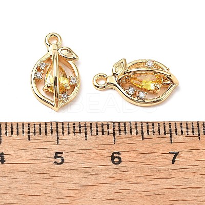 Brass Micro Pave Cubic Zirconia Pendants KK-A259-23G-1