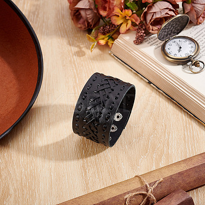 Braided Imitation Leather Cord Bracelets BJEW-WH0014-075B-1