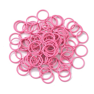 100Pcs Baking Paint Zinc Alloy Open Jump Rings FIND-WH0032-85B-10-1