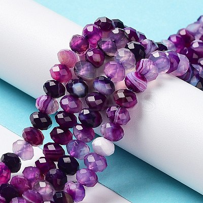 Natural Banded Agate/Striped Agate Beads Strands G-E605-A02-01D-1