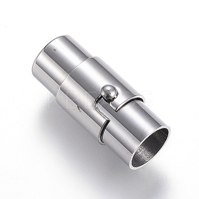 Non-Tarnish 304 Stainless Steel Locking Tube Magnetic Clasps LS-X-STAS-D159-30-1
