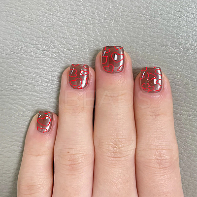 2Sheets 2 Colors Heart Pattern PVC Nail Art Stickers MRMJ-LP0002-06-1
