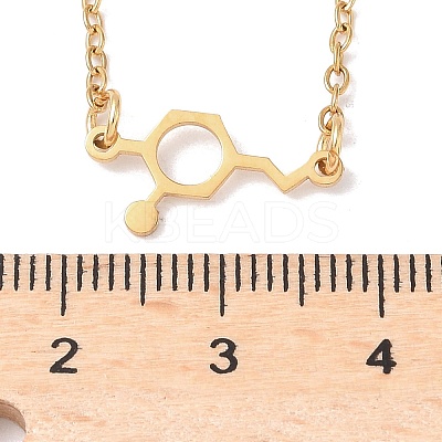 304 Stainless Steel Chemical Symbol Pendant Necklaces NJEW-Z073-03G-02-1