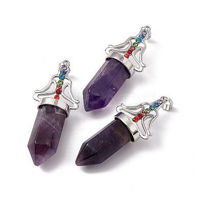 Natural Amethyst Big Pointed Pendants G-I342-01P-02-1