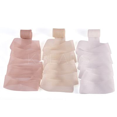 3 Rolls 3 Colors Wrinkle Polyester Ribbon OCOR-TA0002-98C-1