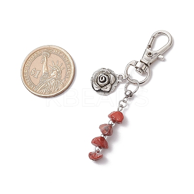 Natural & Synthetic Gemstone Chip Beaded Pendant Decorations HJEW-JM03265-1