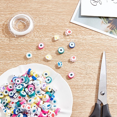 200Pcs 10 Style Handmade Polymer Clay Beads CLAY-SC0001-34-1