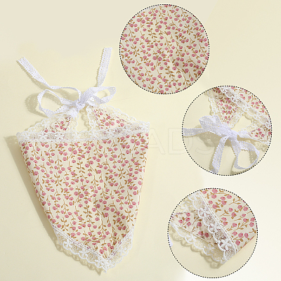 Flower Decor Lace Triangle Bandanas OHAR-WH20005-08B-1