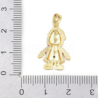 Christmas Brass Micro Pave Cubic Zirconia Pendants LS-KK-H518-02A-G-1