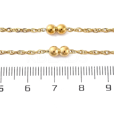 304 Stainless Steel Double Round Rope Chain Necklaces NJEW-C073-06G-1