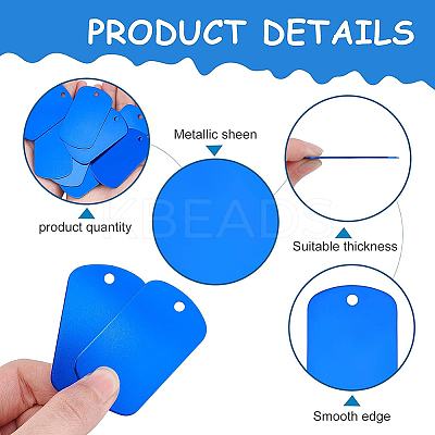 30Pcs Aluminum Pendants ALUM-BC0001-67-1