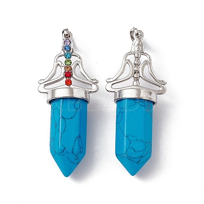 Synthetic Turquoise Big Pointed Pendants G-I342-01P-03-1