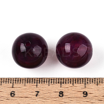 Round Acrylic Imitation Gemstone Beads OACR-R029-16mm-03-1