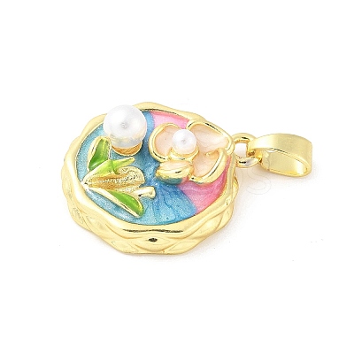 Brass Enamel Pendants KK-Z101-09G-A02-1