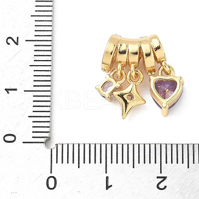 Brass Micro Pave Cubic Zirconia Beads KK-D357-20G-1