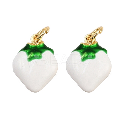 Brass Enamel Fruit Pendants KK-I377-04G-A-1
