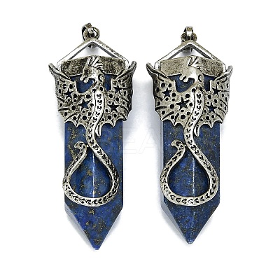 Natural Lapis Lazuli Faceted Pointed Bullet Big Pendants G-Q165-02AS-05-1