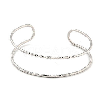 Non-Tarnish Hollowed 304 Stainless Steel Cuff Bangles BJEW-P331-07P-1