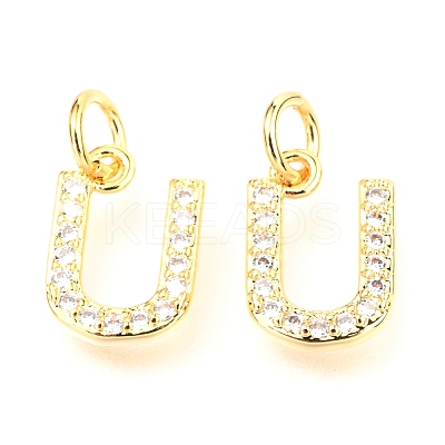 Brass Micro Pave Cubic Zirconia Charms ZIRC-O037-05G-1