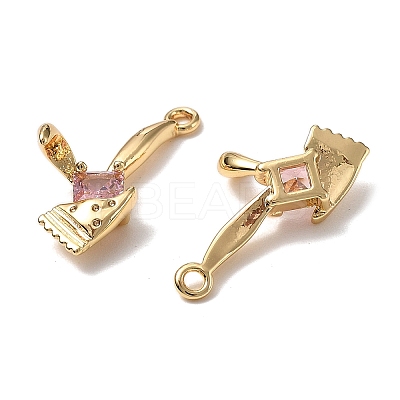 Brass Micro Pave Cubic Zirconia Pendants KK-A259-32G-1