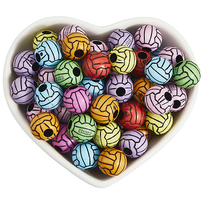 200Pcs Opaque Acrylic Beads OACR-SP0001-63-1