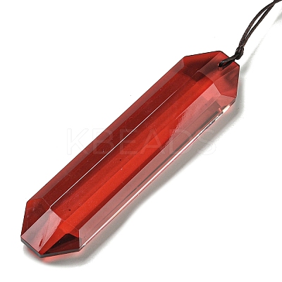 Glass Rectangle Hanging Suncatchers HJEW-P018-C06-1
