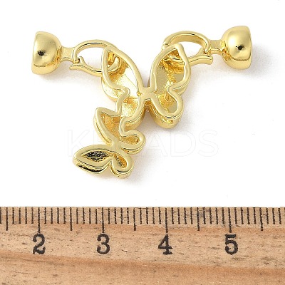 Brass Pave Clear Cubic Zirconia Fold Over Clasps KK-M320-17G-1