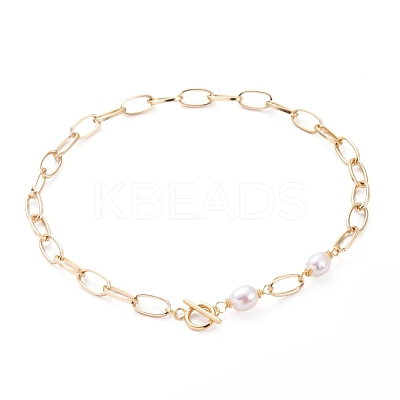Aluminium Paperclip Chain Necklaces NJEW-JN02865-1