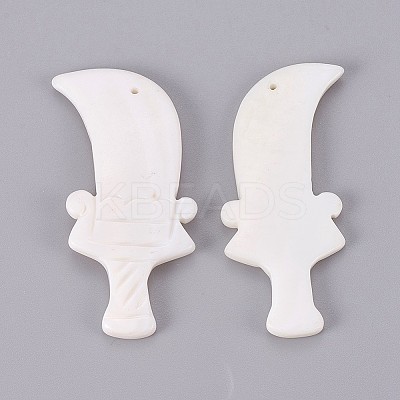 Natural White Shell Mother of Pearl Shell Pendants BSHE-F006-01-1