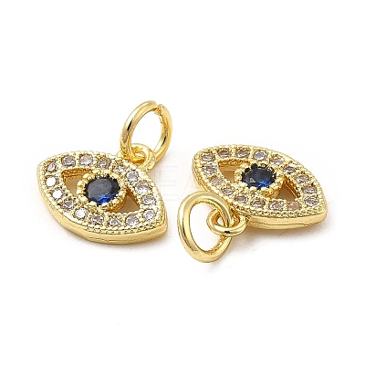 Brass Micro Pave Cubic Zirconia Charms KK-E068-VB244-1