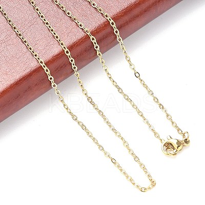 PVD Vacuum Plating 304 Stainless Steel Cable Chain Necklaces X-NJEW-E026-04G-D-1