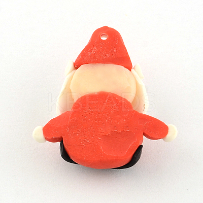 Handmade Christmas Santa Claus Polymer Clay Pendants X-CLAY-R060-33-1