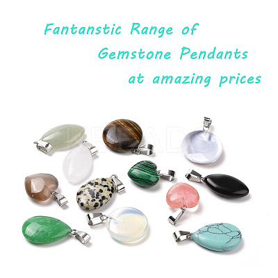 Natural/Synthetic Gemstone Pendants G-PH0034-22P-1