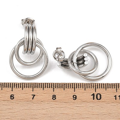 304 Stainless Steel Twist Ring Stud Earrings EJEW-P324-06P-1