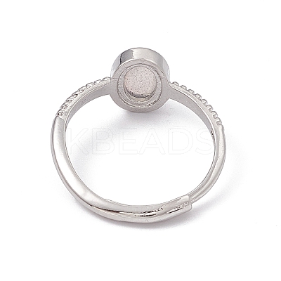 Oval Natural Labradorite Adjustable Rings RJEW-G273-04P-01-1