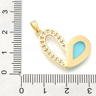 Brass Micro Pave Cubic Zirconia with Acrylic Pendants KK-S049-22G-1