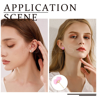 50Pcs Brass Earring Settings KK-TA0008-38B-1
