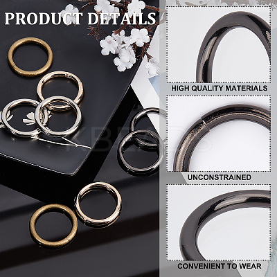 8Pcs 4 Colors Zinc Alloy Linking Rings FIND-GF0003-21-1