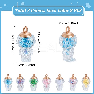 56Pcs 7 Colors Glass Pendants GGLA-GA0001-07B-1