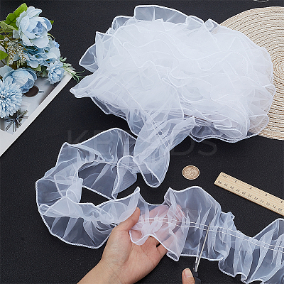 1Pc Organza Pleated Lace Trim Ribbon OCOR-HY0001-33B-1