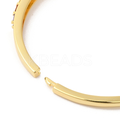 Colorful Cubic Zirconia Knot Hinged Bangle BJEW-L681-003G-1
