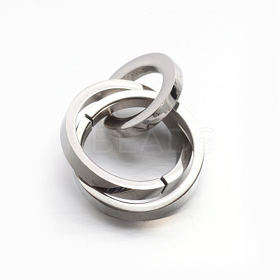 Non-Tarnish 304 Stainless Steel Interlocking Ring Pendants X-STAS-E090-90P-1