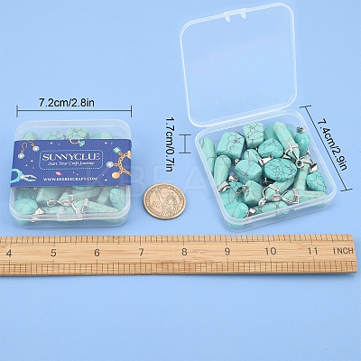 20Pcs 5 Style Dyed Synthetic Turquoise Pendants G-SC0001-76-1