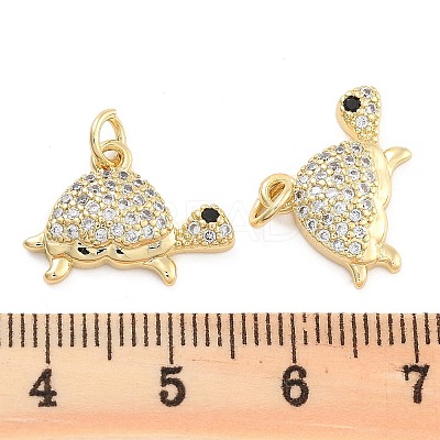 Brass Pave Clear Cubic Zirconia Pendants KK-U009-12C-G-1