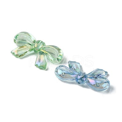 UV Plating Iridescent Transparent Acrylic Beads OACR-O006-07A-1