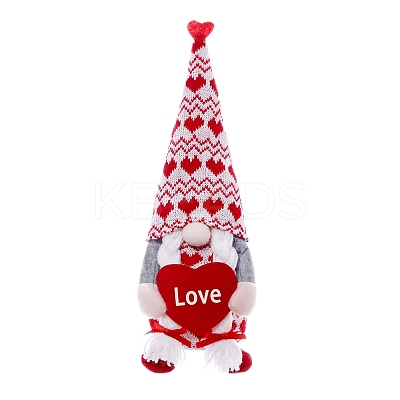 Valentine's Day Cloth Gnome Dolls Figurines Display Decorations PW-WG98226-02-1