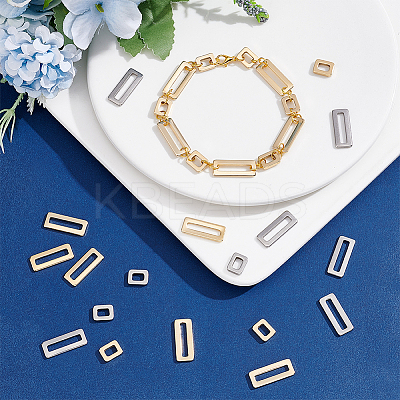 48Pcs 4 Style 201 Stainless Steel Linking Rings STAS-UN0040-26-1