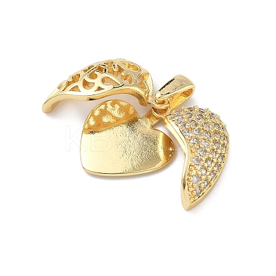 Brass Micro Pave Cubic Zirconia Openable Pendants KK-Z143-04G-03-1